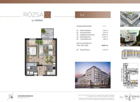 One-bedroom on Rózsa street