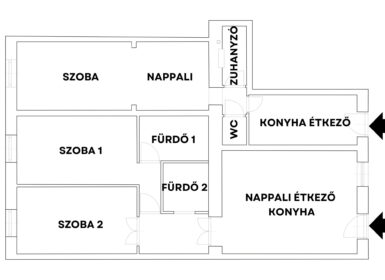 2 apartment in one flat: 2-bedroom and 1-bedroom FOR SALE in Palace District VIII.