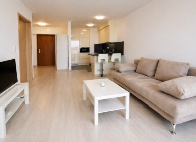 Bright 1-Bedroom Apartment with Panoramic Balcony – Akadémia Garden, District IX